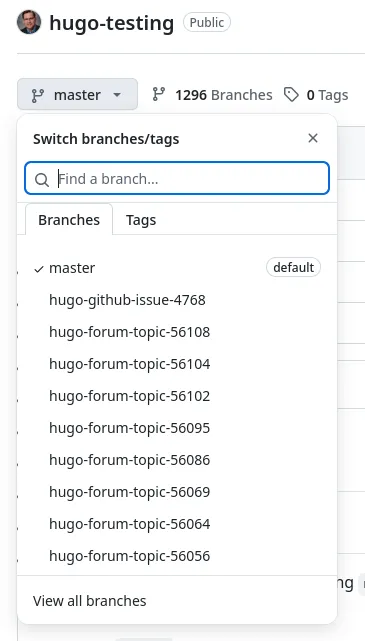 hugo-testing 仓库的分支们