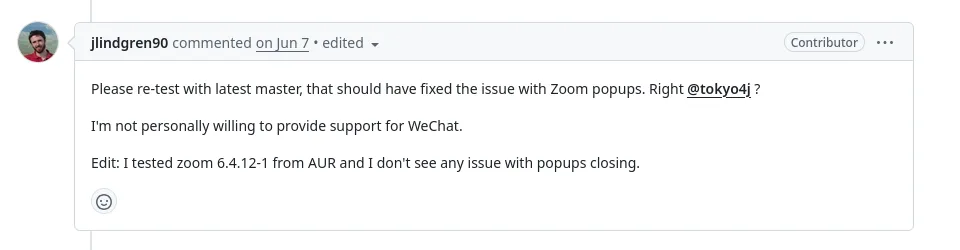 “我个人不是很愿意测试微信”