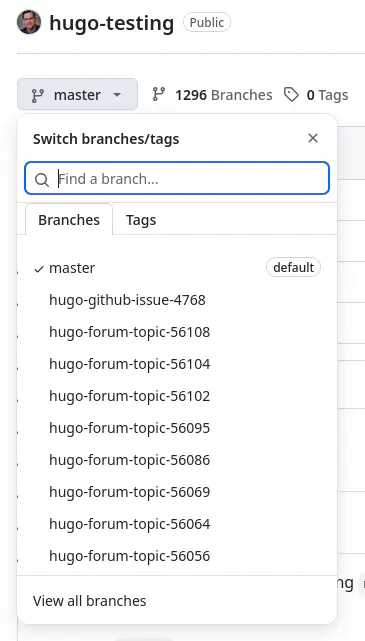 hugo-testing 仓库的分支们